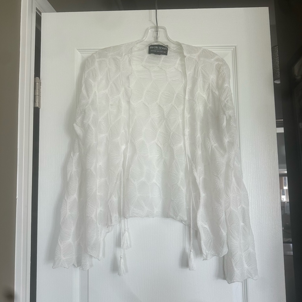 Frank Lyman Design White Textured Cardigan